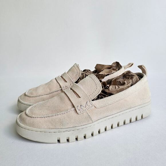 Suede Loafers Vionic Uptown Size 8.5 Pastel Peach Leather Comfort Flats Penny - Picture 4 of 14